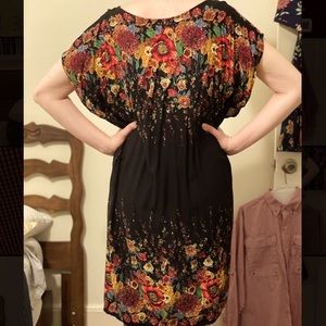 Black floral caftan